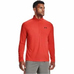 Under Armour Gents Tech 2.0 ½ Zip Long Sleeve Top Phoenix Fire (296) 8 Under Armour Gents Tech 2.0 ½ Zip Long Sleeve Top Phoenix Fire (296) -Golf Clothing Shop P 1328495UAGENTSTECH2HALFZIPTOPPHOENIX296 2 L