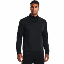 Under Armour Gents Armour Fleece® ½ Zip Black (001) -Golf Clothing Shop P 1373358UNDERARMOURFLEECEBLACK001GENTS 2 L