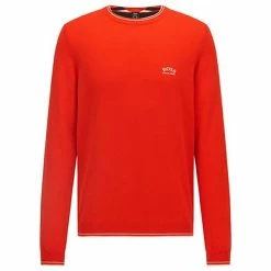 Boss Gents Ritom Crew Neck Sweater Bright Orange