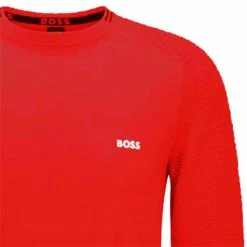 Boss Gents Ronard Organic-Cotton Logo Sweater Medium Red -Golf Clothing Shop P 50468130BOSSSWEATERMEDIUMREDGENTS 1 L