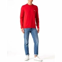 Boss Gents Ronard Organic-Cotton Logo Sweater Medium Red -Golf Clothing Shop P 50468130BOSSSWEATERMEDIUMREDGENTS 4 L