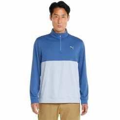 Puma Gents Gamer Colorblock ¼ Zip Bright Cobalt - High Rise -Golf Clothing Shop P 532985PUMATOPBRIGHTCOBALTHIGHRISEGENTS 2 L