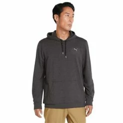 Puma Gents Cloudspun Progress Hoodie Black - Heather -Golf Clothing Shop P 534527PUMAHOODIEBLACKHEATHERGENTS 2 L