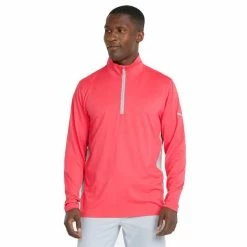 Puma Gents Gamer ¼ Zip Golf Sweatshirt Coral -Golf Clothing Shop P 599127PUMASWEATSHIRTCORALGENTS 4 L