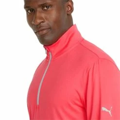 Puma Gents Gamer ¼ Zip Golf Sweatshirt Coral -Golf Clothing Shop P 599127PUMASWEATSHIRTCORALGENTS 7 L