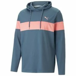 Puma Gents Mattr Colourblock Hoodie Evening Sky - Flamingo Pink
