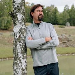 ABACUS Gents Dunbar ½ Zip Fleece Grey Melange (702) -Golf Clothing Shop P 6370ABACUSFLEECEGREYMELANGE702GENTS 2 L