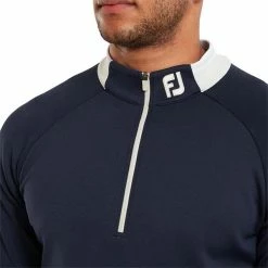 FootJoy Gents Rib Trim Chill Out Navy Almond 11 FootJoy Gents Rib Trim Chill Out Navy Almond -Golf Clothing Shop P 80062FOOTJOYTOPNAVYALMONDGENTS 4 L