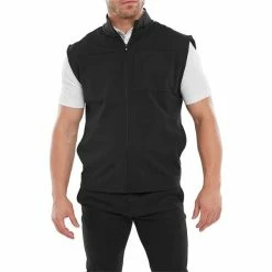 FootJoy Gents Ottoman Knit Vest Black 9 FootJoy Gents Ottoman Knit Vest Black -Golf Clothing Shop P 80064FOOTJOYVESTBLACKGENTS 2 L