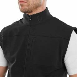 FootJoy Gents Ottoman Knit Vest Black 11 FootJoy Gents Ottoman Knit Vest Black -Golf Clothing Shop P 80064FOOTJOYVESTBLACKGENTS 4 L