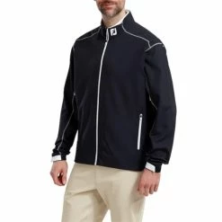 FootJoy Gents Full Zip Windshirt Navy - White -Golf Clothing Shop P 84496FJGENTSFULLZIPWINDSHIRTNAVYWHITE 2 L