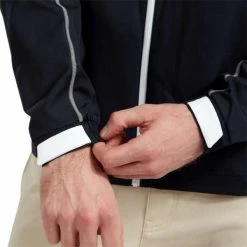 FootJoy Gents Full Zip Windshirt Navy - White -Golf Clothing Shop P 84496FJGENTSFULLZIPWINDSHIRTNAVYWHITE 3 L