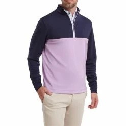 FootJoy Gents Colour Block Chill-Out Navy - Lavender -Golf Clothing Shop P 88400FJGENTSCOLOURBLOCKCHILLOUTNAVYLAVENDER 2 L