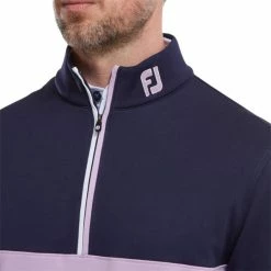FootJoy Gents Colour Block Chill-Out Navy - Lavender -Golf Clothing Shop P 88400FJGENTSCOLOURBLOCKCHILLOUTNAVYLAVENDER 3 L