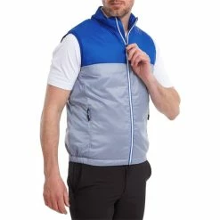 FootJoy Gents Lightweight Thermal Vest Grey - Royal -Golf Clothing Shop P 88435FJGENTSLWTHERMALVESTGREYROYAL 2 L