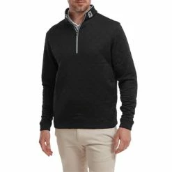 FootJoy Gents Diamond Jacquard Chill-Out Black - Grey -Golf Clothing Shop P 88451FJGENTSDIAMONDJACQCHILLOUTBLACKGREY 2 L
