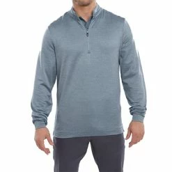 FootJoy Gents Jacquard Chill-Out Mid-Layer Bluestone 9 FootJoy Gents Jacquard Chill-Out Mid-Layer Bluestone -Golf Clothing Shop P 88795FJGENTSJACQUARDCHILLOUTBLUE 2 L