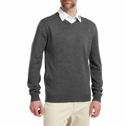 FootJoy Gents Wool Blend V-Neck Pullover Heather Charcoal 9 FootJoy Gents Wool Blend V-Neck Pullover Heather Charcoal -Golf Clothing Shop P 90131FOOTJOYPULLOVERHEATHERCHARCOALGENTS 2 L
