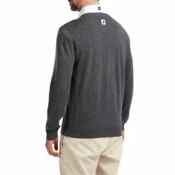 FootJoy Gents Wool Blend V-Neck Pullover Heather Charcoal 10 FootJoy Gents Wool Blend V-Neck Pullover Heather Charcoal -Golf Clothing Shop P 90131FOOTJOYPULLOVERHEATHERCHARCOALGENTS 3 L