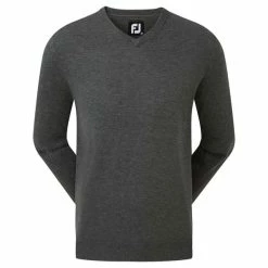 FootJoy Gents Wool Blend V-Neck Pullover Heather Charcoal