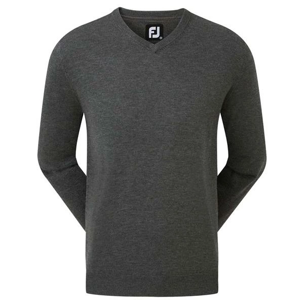 FootJoy Gents Wool Blend V-Neck Pullover Heather Charcoal 3 FootJoy Gents Wool Blend V-Neck Pullover Heather Charcoal