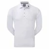FootJoy Gents Long Sleeve Thermocool Self Collar Top White -Golf Clothing Shop P 96953FOOTJOYTOPWHITEGENTS L