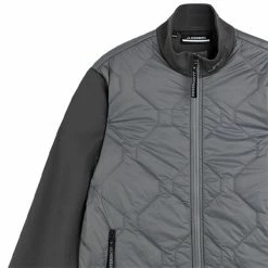 J.Lindeberg Gents Quilted Hybrid Jacket Gargoyle (U133) -Golf Clothing Shop P AMOW07063JLINDEBERGJACKETGARGOYLEU133GENTS 1 L