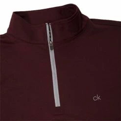 Calvin Klein Golf Gents Harlem ¼ Zip Top Burgundy -Golf Clothing Shop P C9304CALIVNKLEINTOPBURGUNDYGENTS 2 L