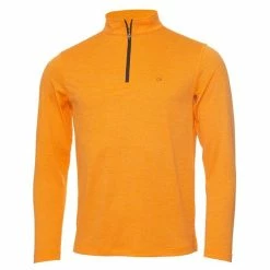 Calvin Klein Golf Gents Harlem ¼ Zip Top Orange Marl