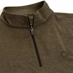 Calvin Klein Golf Gents Newport ½ Zip Top Olive Green - Marl -Golf Clothing Shop P C9355CKGOLFGENTSNEWPORTZIPTOPOLIVEGREENMARL 2 L