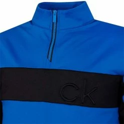 Calvin Klein Golf Gents Embossed ½ Zip Top Blue - Black -Golf Clothing Shop P C9500CALVINKLEINTOPBLUEBLACKGENTS 2 L