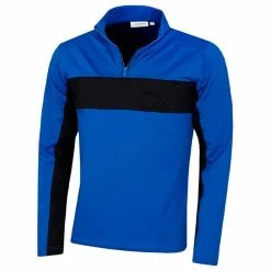 Calvin Klein Golf Gents Embossed ½ Zip Top Blue - Black