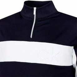Calvin Klein Golf Gents Embossed ½ Zip Top Navy - White 7 Calvin Klein Golf Gents Embossed ½ Zip Top Navy - White -Golf Clothing Shop P C9500CALVINKLEINTOPNAVYWHITEGENTS 2 L