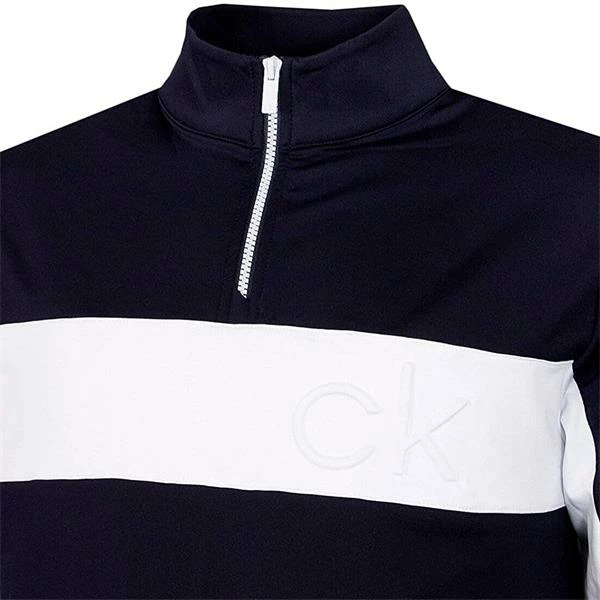 Calvin Klein Golf Gents Embossed ½ Zip Top Navy - White 5 Calvin Klein Golf Gents Embossed ½ Zip Top Navy - White - Image 3