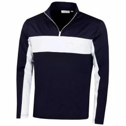 Golf Clothing Shop 52 Calvin Klein Golf Gents Embossed ½ Zip Top Navy - White