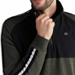 Calvin Klein Golf Gents Glacier Lined ½ Zip Sweater Olive - Navy -Golf Clothing Shop P CKMA20411CALVINKLEINSWEATEROLIVENAVYGENTS 2 L