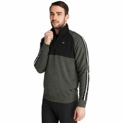 Calvin Klein Golf Gents Glacier Lined ½ Zip Sweater Olive - Navy -Golf Clothing Shop P CKMA20411CALVINKLEINSWEATEROLIVENAVYGENTS 3 L