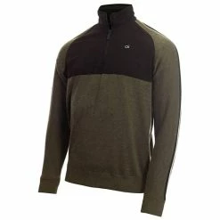 Calvin Klein Golf Gents Glacier Lined ½ Zip Sweater Olive - Navy