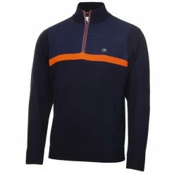 Calvin Klein Golf Gents Magnet ½ Zip Lined Sweater Navy Blaze
