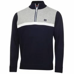 Calvin Klein Golf Gents Magnet ½ Zip Lined Sweater Navy - Grey