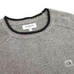Calvin Klein Golf Gents Chunky Crew Neck Sweater Grey -Golf Clothing Shop P CKMA21529CKGOLFGENTSCHUNKYCREWNECKSWEATGREYMARL 4 L