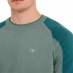 Calvin Klein Golf Gents Veleto Crew Sweater Sage -Golf Clothing Shop P CKMA22703CALVINKLEINSWEATERSAGEGENTS 5 L