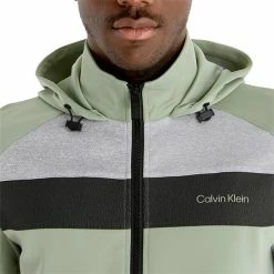 Calvin Klein Golf Gents Fracture Hooded Full Zip Camo Green -Golf Clothing Shop P CKMS23758CALVINKLEINHOODIECAMOGREENGENTS 5 L