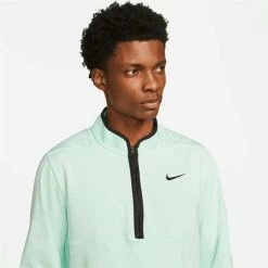 Nike Gents Dri-FIT Victory Heather ½ Zip Top Mint Foam (379) -Golf Clothing Shop P DH1261NIKETOPMINTFOAM379GENTS 3 L