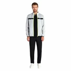 DKNY Gents Full Zip Windbreaker Silver 12 DKNY Gents Full Zip Windbreaker Silver -Golf Clothing Shop P DKG0014DKNYWINDBREAKERSILVERGENTS 4 L