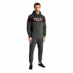 DKNY Gents South Street Colour Block Hoodie Charcoal Marl -Golf Clothing Shop P DKS0013DKNYHOODIECHARCOALMARLGENTS 4 L