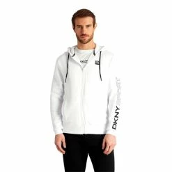 DKNY Gents South Street Full Zip Hoodie White -Golf Clothing Shop P DKS0014DKNYHOODIEWHITEGENTS 2 L