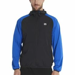 DKNY Gents Georgetown Stretch Windbreaker Black - Electric Blue -Golf Clothing Shop P DKSMS22018DKNYGENTSGEORGESTRETCHWINDBLACKBLUE 2 L