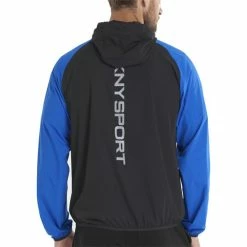DKNY Gents Georgetown Stretch Windbreaker Black - Electric Blue -Golf Clothing Shop P DKSMS22018DKNYGENTSGEORGESTRETCHWINDBLACKBLUE 3 L