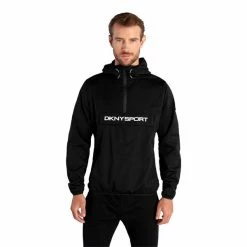 DKNY Gents Downwind ¼ Zip Jacket Black -Golf Clothing Shop P DKSMS22019DKNYGENTSDOWNWINDZIPJKTBLACK 2 L